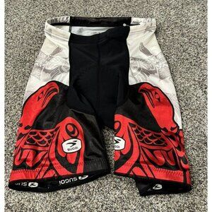 Sugio Mens Cycling Shorts Eagle Black Red Medium EUC